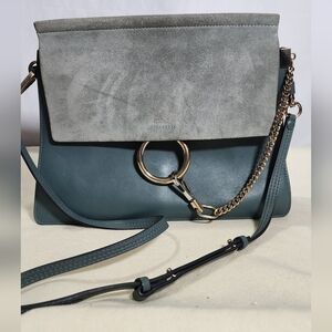 Chloe Faye medium size suede & calfskin shoulder bag